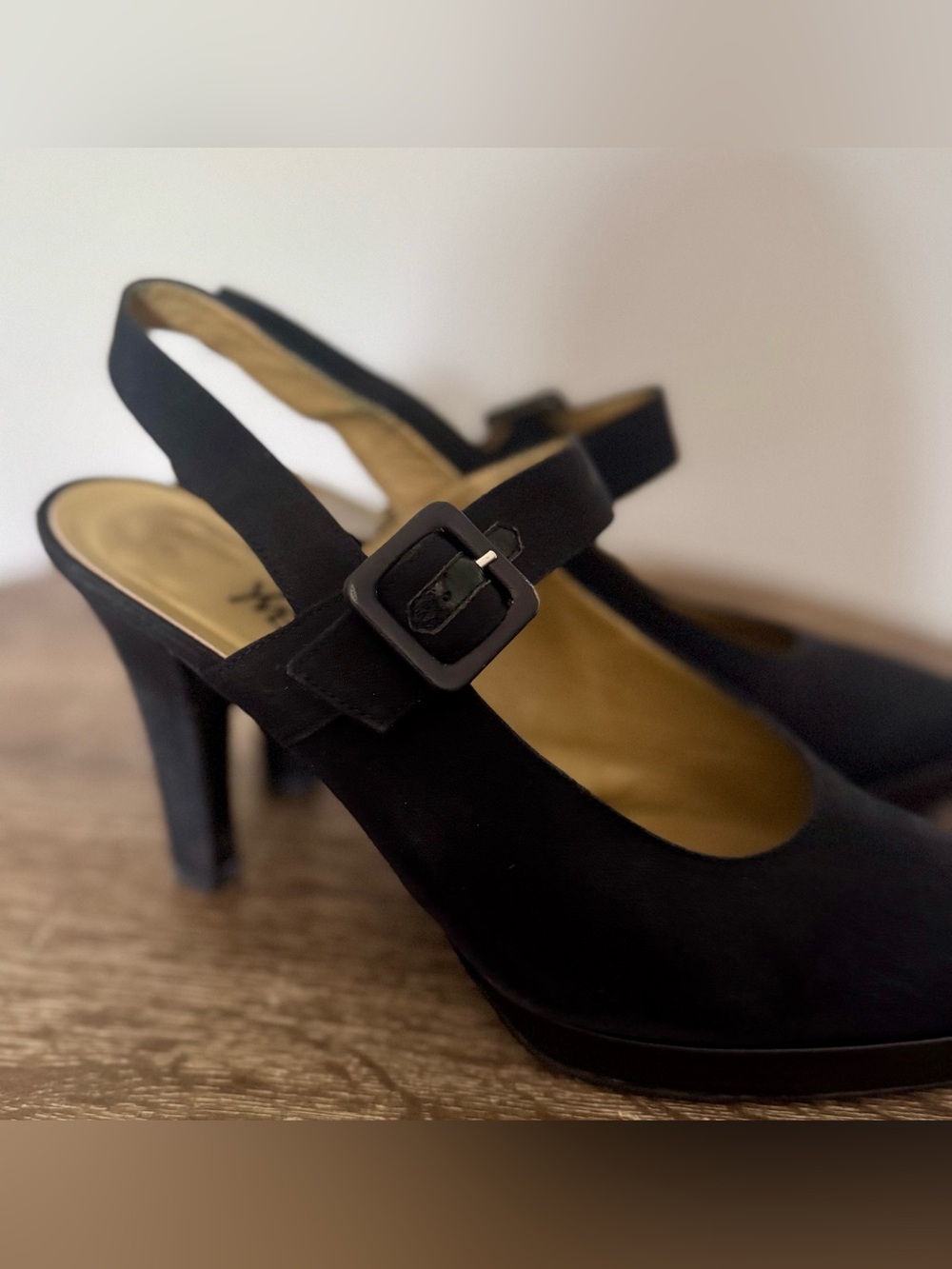 Vintage Yves Saint Laurent Black Suede Heels with Buckle - Picture 4 of 10